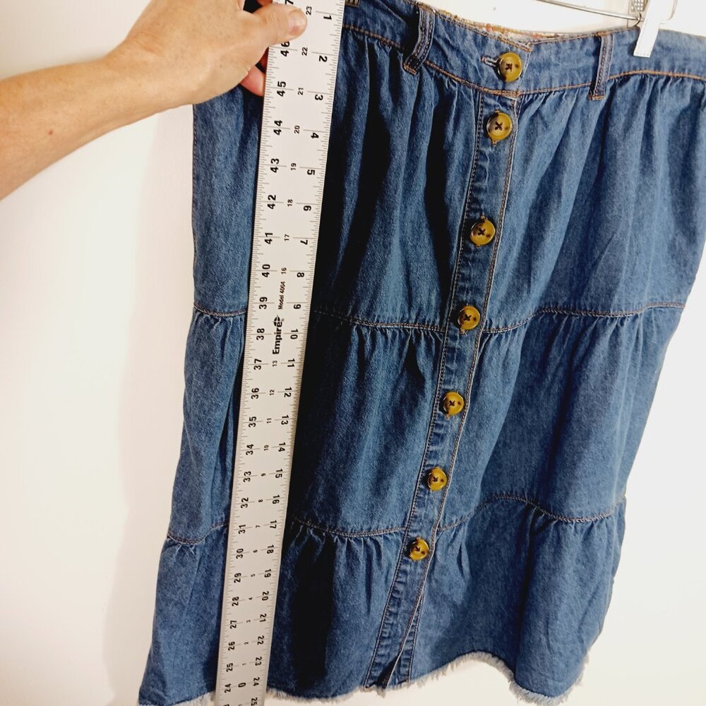 Westbound, NWT, Button Front Denim Tiered Skirt, Size PL, Country, Western - Picture 12 of 15